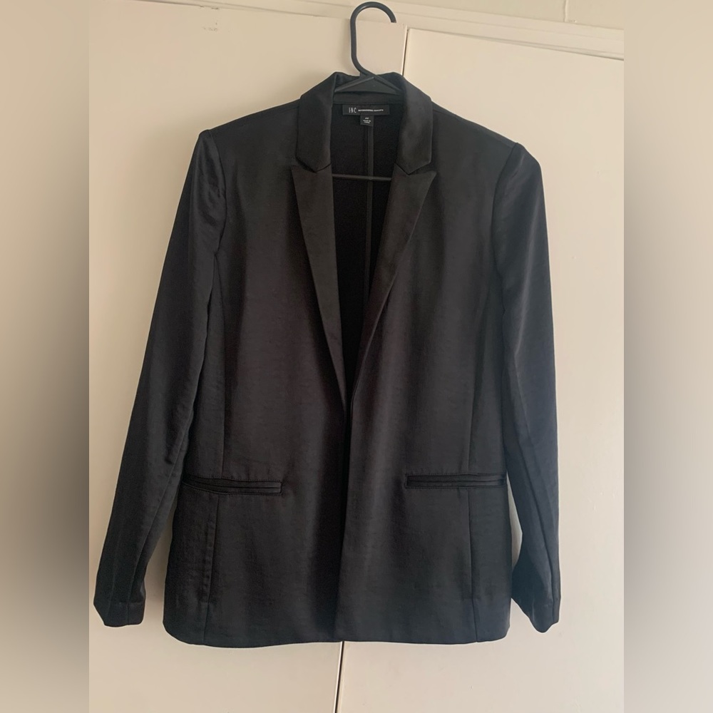 INC silky black blazer size PP